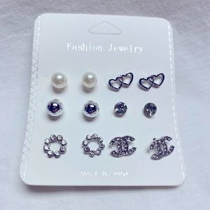 Fashion Jewelry Stud Earring Set - 6 Pairs